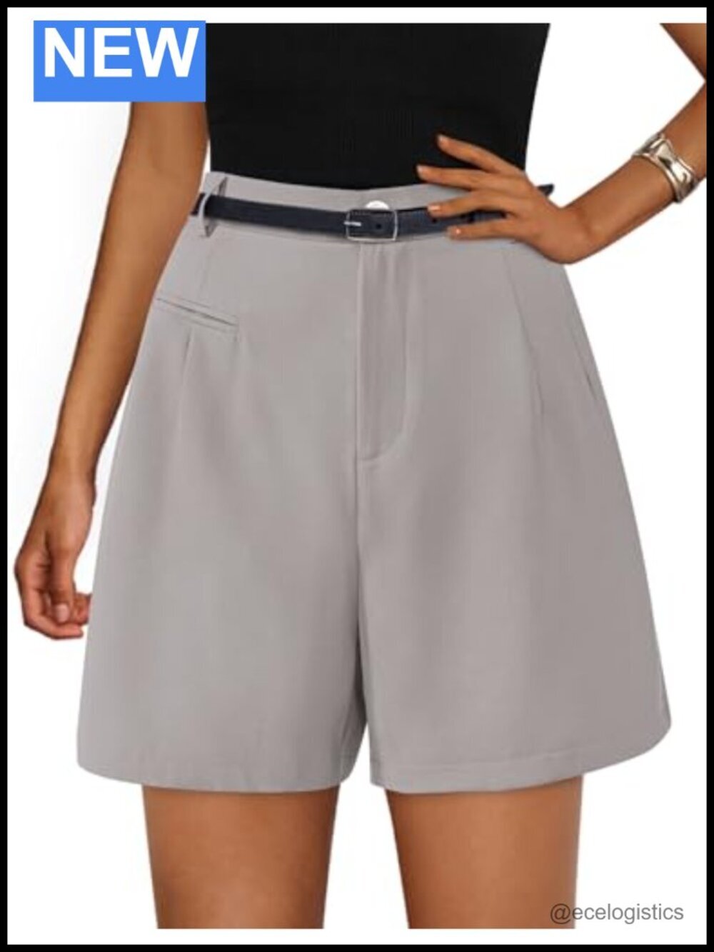High Waisted Wide Leg Dress Shorts with Pockets